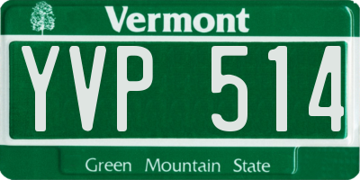VT license plate YVP514