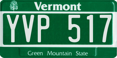 VT license plate YVP517