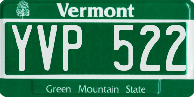 VT license plate YVP522