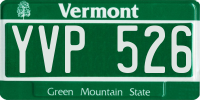 VT license plate YVP526
