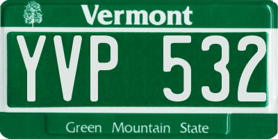 VT license plate YVP532
