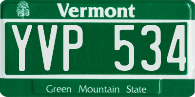 VT license plate YVP534