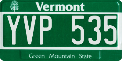 VT license plate YVP535