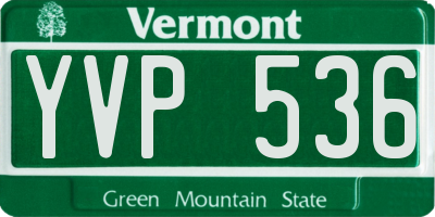VT license plate YVP536