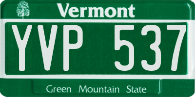 VT license plate YVP537