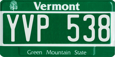 VT license plate YVP538