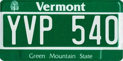 VT license plate YVP540