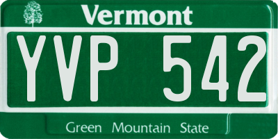 VT license plate YVP542