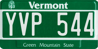 VT license plate YVP544