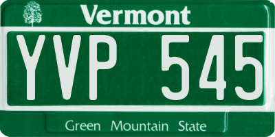 VT license plate YVP545