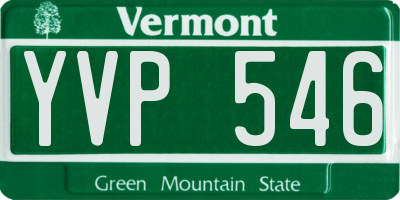 VT license plate YVP546