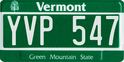 VT license plate YVP547