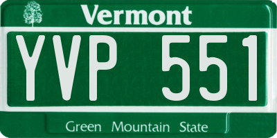 VT license plate YVP551