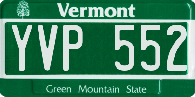 VT license plate YVP552