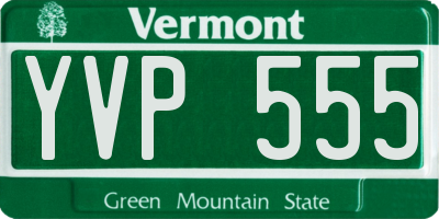 VT license plate YVP555