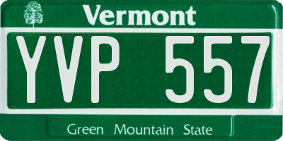 VT license plate YVP557
