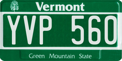 VT license plate YVP560