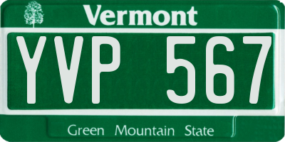 VT license plate YVP567