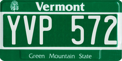 VT license plate YVP572