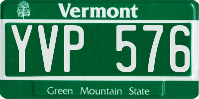 VT license plate YVP576