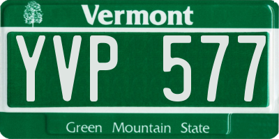 VT license plate YVP577