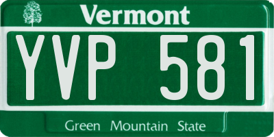VT license plate YVP581
