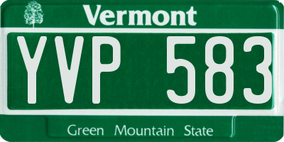 VT license plate YVP583