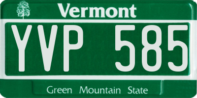 VT license plate YVP585