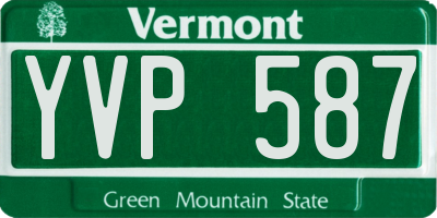 VT license plate YVP587