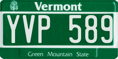 VT license plate YVP589