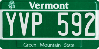 VT license plate YVP592