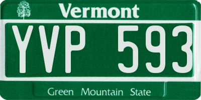 VT license plate YVP593