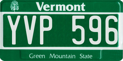 VT license plate YVP596