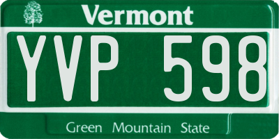 VT license plate YVP598