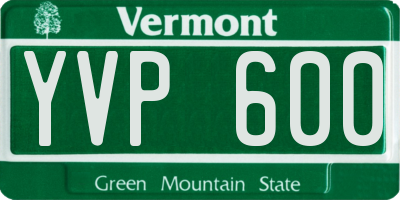 VT license plate YVP600