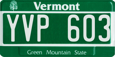 VT license plate YVP603