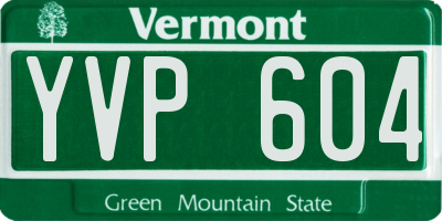 VT license plate YVP604