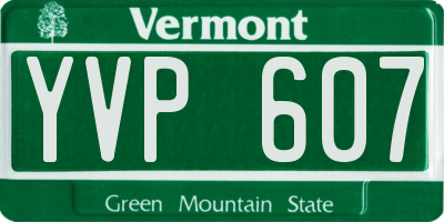 VT license plate YVP607
