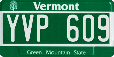 VT license plate YVP609