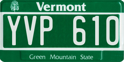VT license plate YVP610