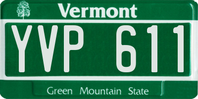 VT license plate YVP611