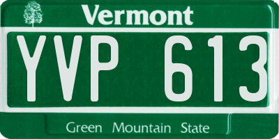 VT license plate YVP613