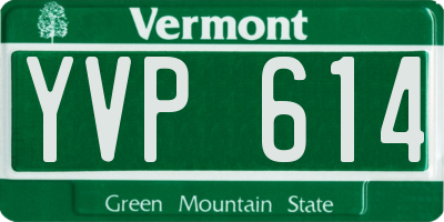 VT license plate YVP614