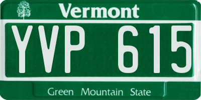 VT license plate YVP615