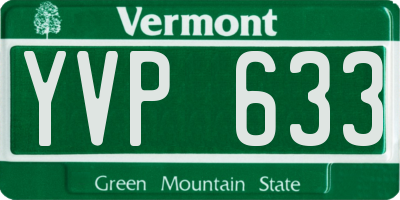 VT license plate YVP633