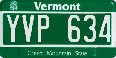 VT license plate YVP634