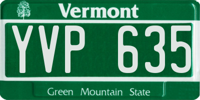 VT license plate YVP635