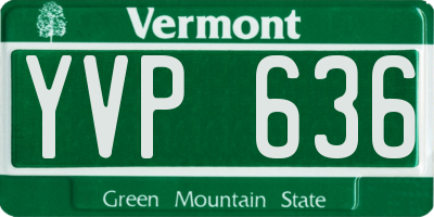 VT license plate YVP636