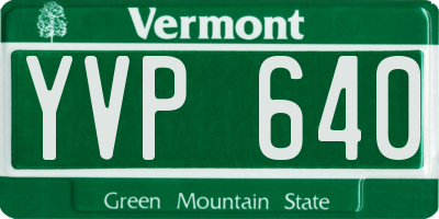 VT license plate YVP640