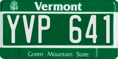 VT license plate YVP641